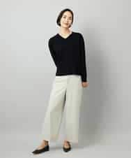 FMLAD28180 MICHEL KLEIN(ミッシェルクラン) [定番人気]ストレッチ裏起毛ワイドパンツ グレー