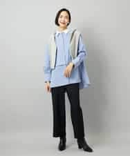 FMLAD28180 MICHEL KLEIN(ミッシェルクラン) [定番人気]ストレッチ裏起毛ワイドパンツ グレー