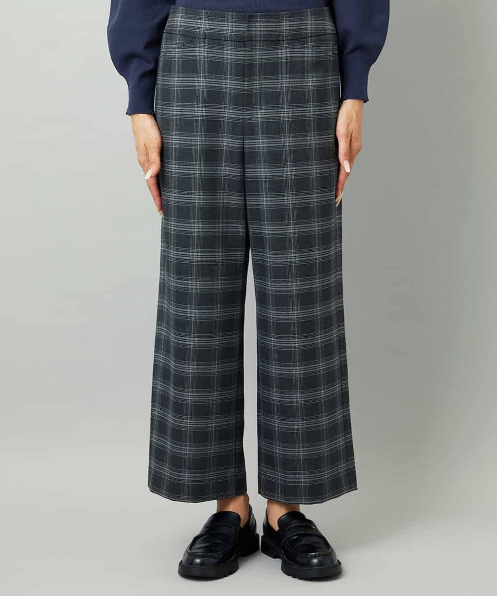 FMLAD28180 MICHEL KLEIN(ミッシェルクラン) [定番人気]ストレッチ裏起毛ワイドパンツ グレー