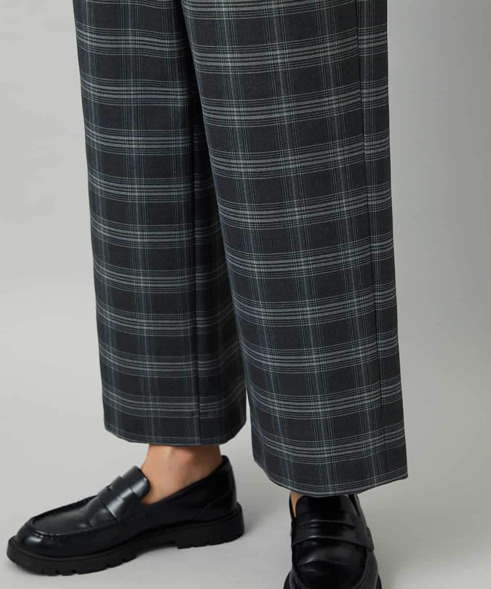 FMLAD28180 MICHEL KLEIN(ミッシェルクラン) [定番人気]ストレッチ裏起毛ワイドパンツ グレー