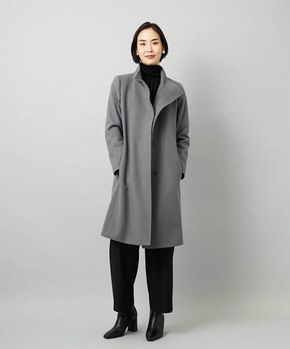 FMLAD30180 MICHEL KLEIN(ミッシェルクラン) ［定番人気/新色追加］裏起毛ワイドクロップドパンツ(機能素材) ベージュ