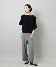 FMLAD30180 MICHEL KLEIN(ミッシェルクラン) ［定番人気/新色追加］裏起毛ワイドクロップドパンツ(機能素材) ベージュ