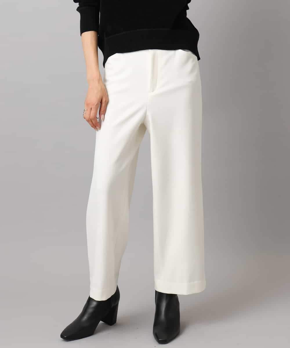 FMLAD30180 MICHEL KLEIN(ミッシェルクラン) ［定番人気/新色追加］裏起毛ワイドクロップドパンツ(機能素材) ベージュ