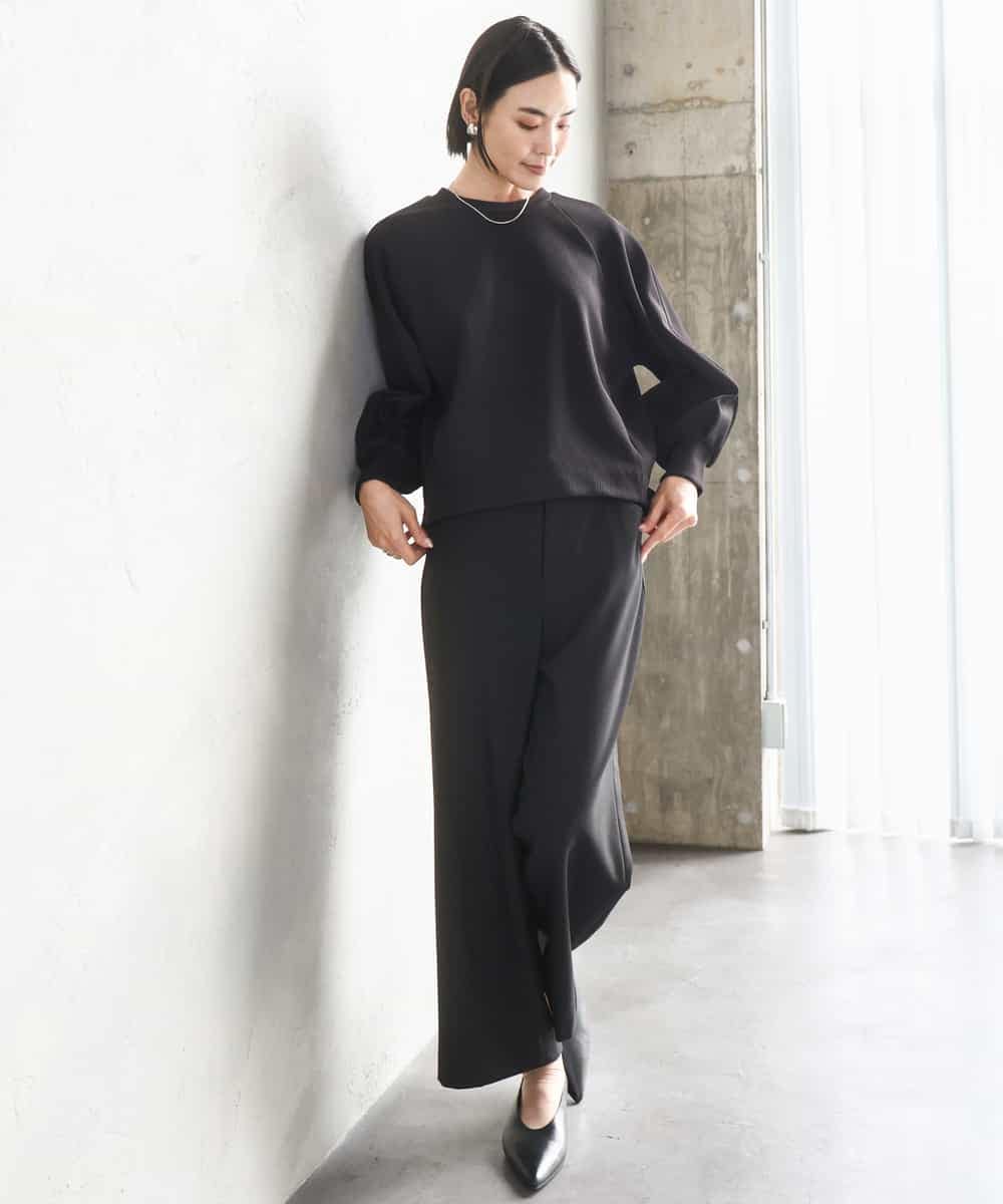 FMLAD30180 MICHEL KLEIN(ミッシェルクラン) ［定番人気/新色追加］裏起毛ワイドクロップドパンツ(機能素材) ベージュ