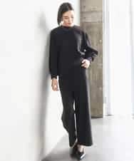 FMLAD30180 MICHEL KLEIN(ミッシェルクラン) ［定番人気/新色追加］裏起毛ワイドクロップドパンツ(機能素材) ベージュ