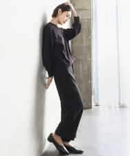 FMLAD30180 MICHEL KLEIN(ミッシェルクラン) ［定番人気/新色追加］裏起毛ワイドクロップドパンツ(機能素材) ベージュ