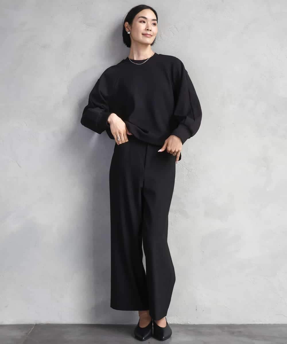 FMLAD30180 MICHEL KLEIN(ミッシェルクラン) ［定番人気/新色追加］裏起毛ワイドクロップドパンツ(機能素材) ベージュ