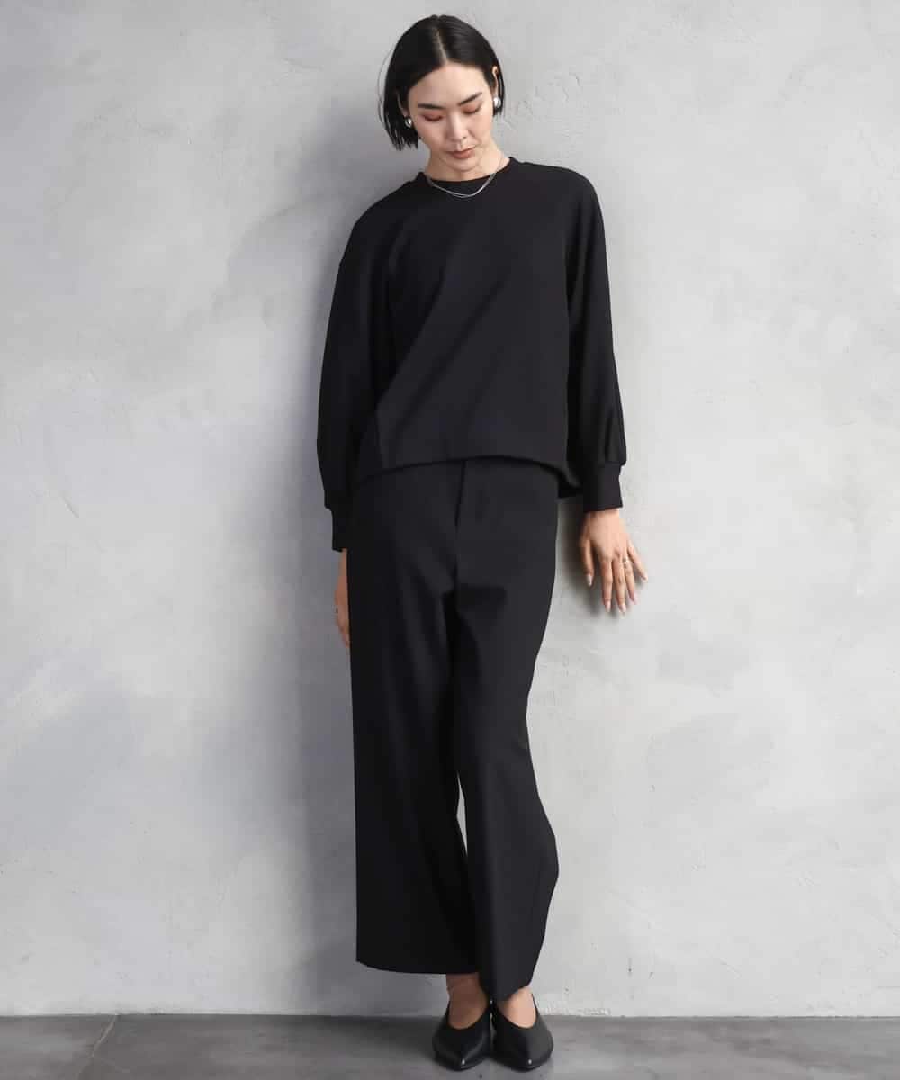 FMLAD30180 MICHEL KLEIN(ミッシェルクラン) ［定番人気/新色追加］裏起毛ワイドクロップドパンツ(機能素材) ベージュ