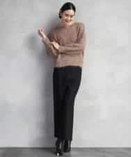 FMLAD30180 MICHEL KLEIN(ミッシェルクラン) ［定番人気/新色追加］裏起毛ワイドクロップドパンツ(機能素材) ベージュ