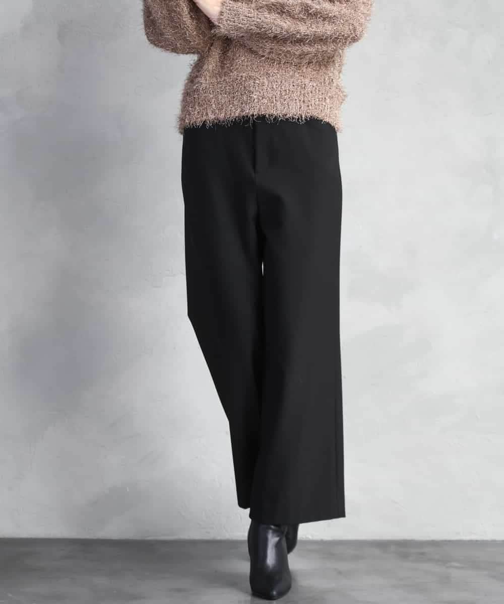 FMLAD30180 MICHEL KLEIN(ミッシェルクラン) ［定番人気/新色追加］裏起毛ワイドクロップドパンツ(機能素材) ベージュ