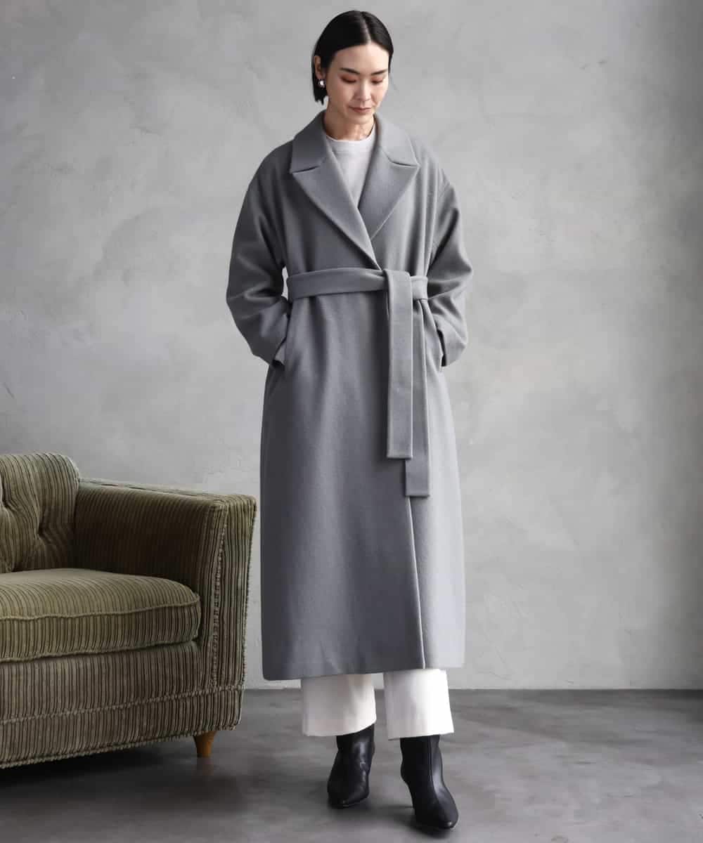 FMLAD30180 MICHEL KLEIN(ミッシェルクラン) ［定番人気/新色追加］裏起毛ワイドクロップドパンツ(機能素材) ベージュ