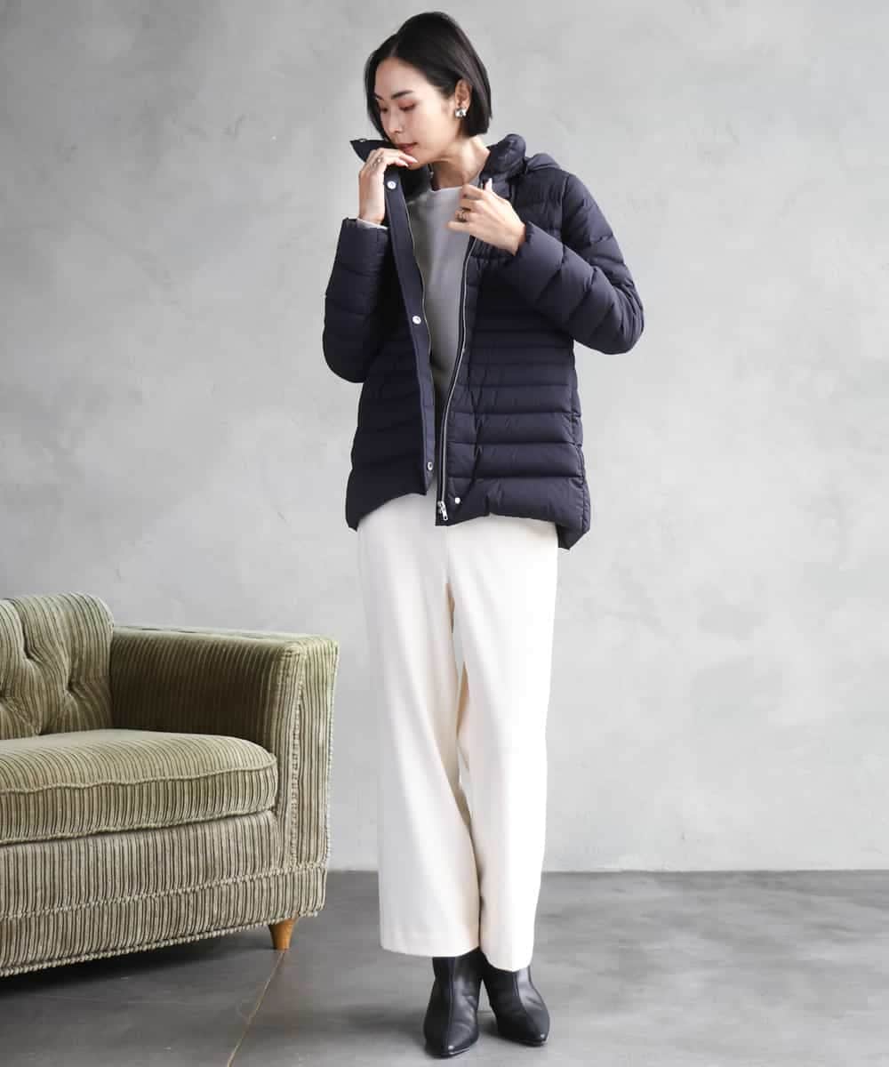 FMLAD30180 MICHEL KLEIN(ミッシェルクラン) ［定番人気/新色追加］裏起毛ワイドクロップドパンツ(機能素材) ベージュ