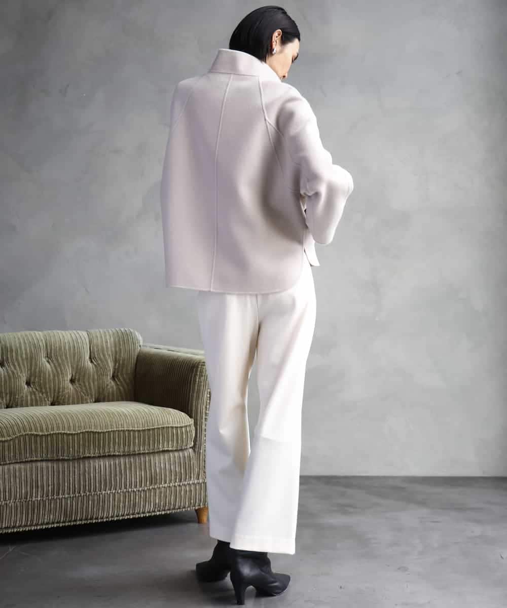 FMLAD30180 MICHEL KLEIN(ミッシェルクラン) ［定番人気/新色追加］裏起毛ワイドクロップドパンツ(機能素材) ベージュ