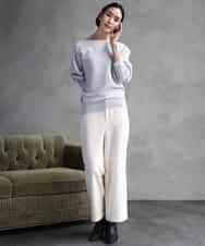 FMLAD30180 MICHEL KLEIN(ミッシェルクラン) ［定番人気/新色追加］裏起毛ワイドクロップドパンツ(機能素材) ベージュ