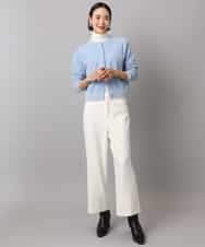 FMLAD30180 MICHEL KLEIN(ミッシェルクラン) ［定番人気/新色追加］裏起毛ワイドクロップドパンツ(機能素材) ベージュ