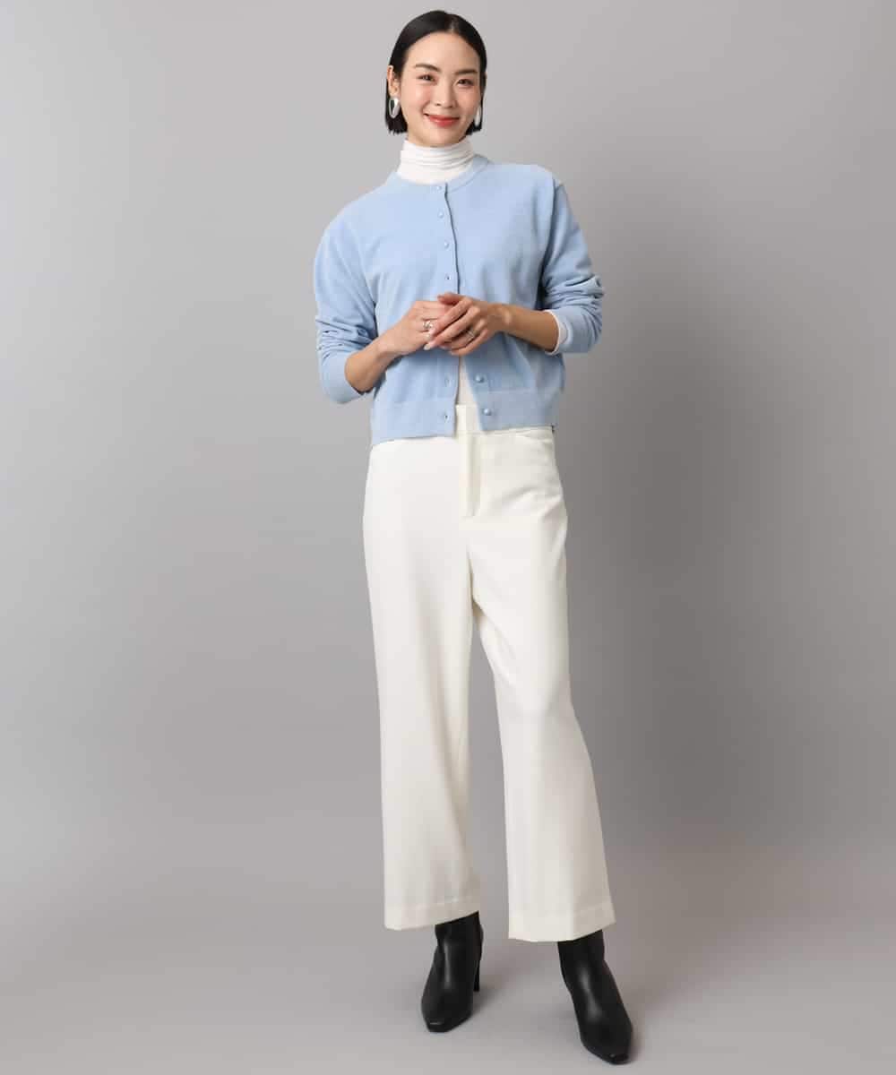 FMLAD30180 MICHEL KLEIN(ミッシェルクラン) ［定番人気/新色追加］裏起毛ワイドクロップドパンツ(機能素材) ベージュ