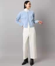 FMLAD30180 MICHEL KLEIN(ミッシェルクラン) ［定番人気/新色追加］裏起毛ワイドクロップドパンツ(機能素材) ベージュ