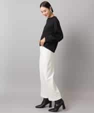 FMLAD30180 MICHEL KLEIN(ミッシェルクラン) ［定番人気/新色追加］裏起毛ワイドクロップドパンツ(機能素材) ベージュ