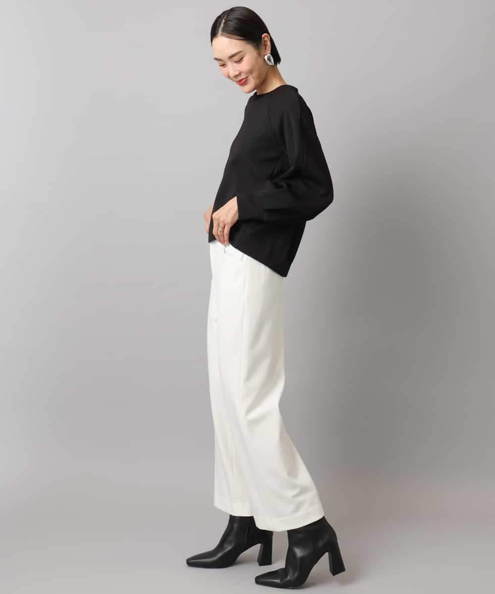 FMLAD30180 MICHEL KLEIN(ミッシェルクラン) ［定番人気/新色追加］裏起毛ワイドクロップドパンツ(機能素材) ベージュ