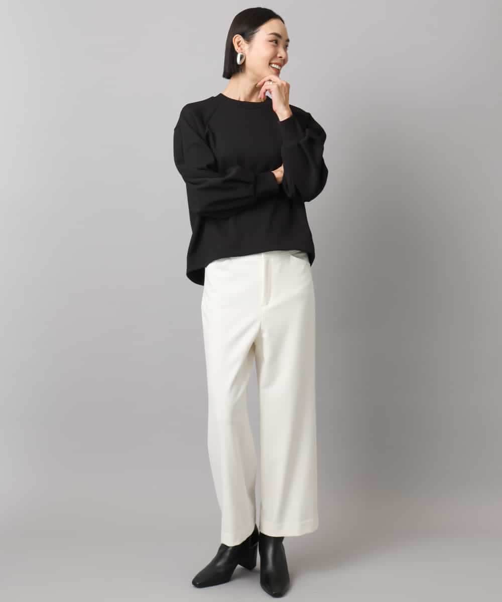 FMLAD30180 MICHEL KLEIN(ミッシェルクラン) ［定番人気/新色追加］裏起毛ワイドクロップドパンツ(機能素材) ベージュ