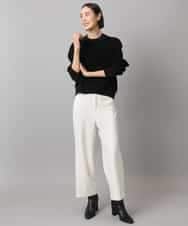 FMLAD30180 MICHEL KLEIN(ミッシェルクラン) ［定番人気/新色追加］裏起毛ワイドクロップドパンツ(機能素材) ベージュ