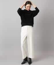 FMLAD30180 MICHEL KLEIN(ミッシェルクラン) ［定番人気/新色追加］裏起毛ワイドクロップドパンツ(機能素材) ベージュ