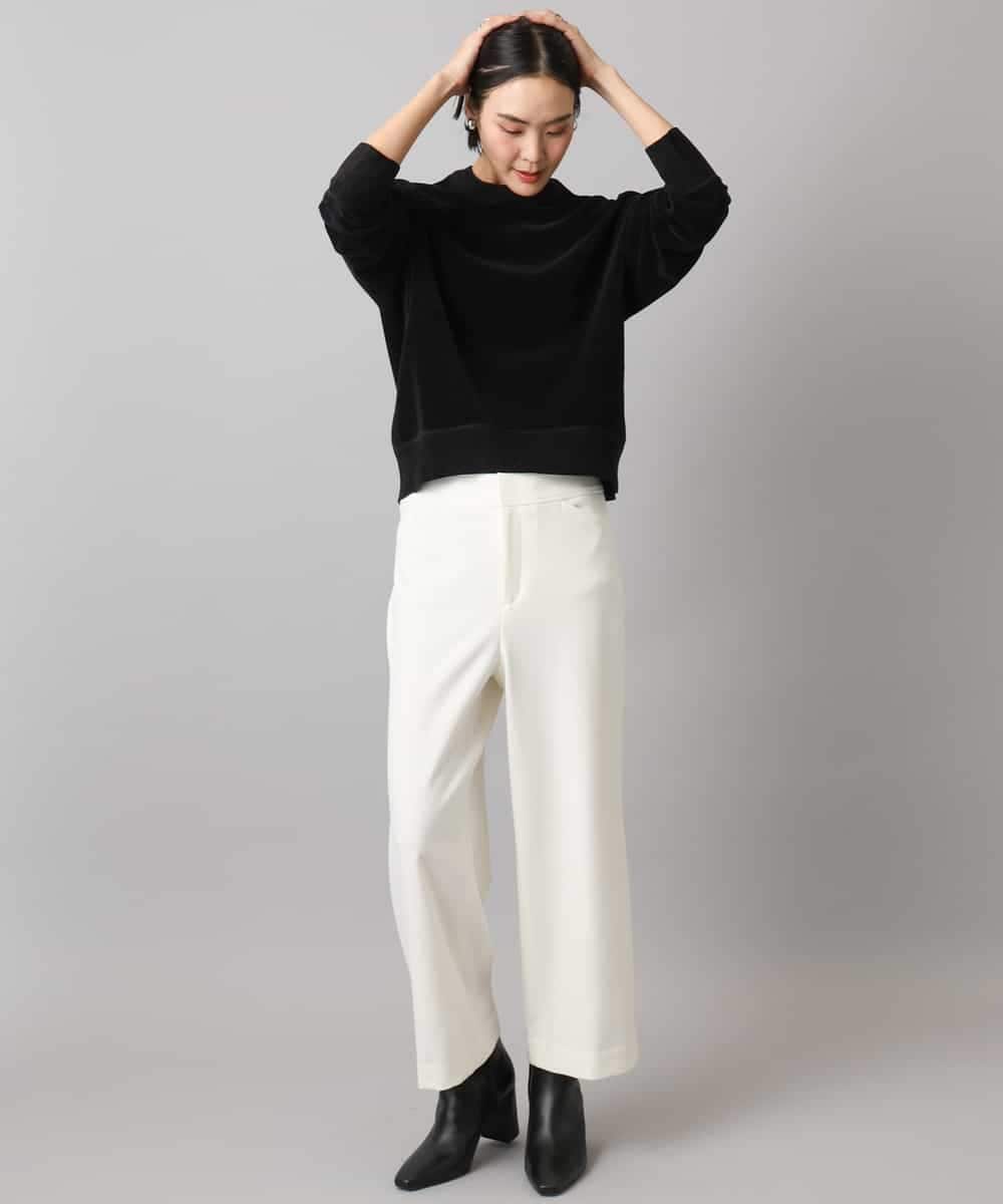 FMLAD30180 MICHEL KLEIN(ミッシェルクラン) ［定番人気/新色追加］裏起毛ワイドクロップドパンツ(機能素材) ベージュ