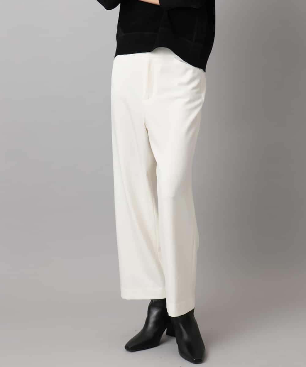 FMLAD30180 MICHEL KLEIN(ミッシェルクラン) ［定番人気/新色追加］裏起毛ワイドクロップドパンツ(機能素材) ベージュ