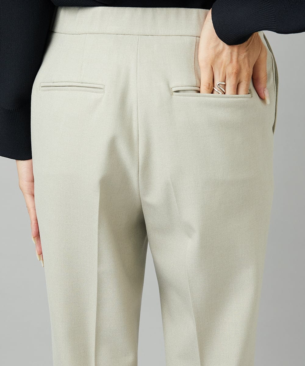 FMLAD31200 MICHEL KLEIN(ミッシェルクラン) ［定番素材］裏起毛ストレッチテーパードパンツ(機能素材) ベージュ