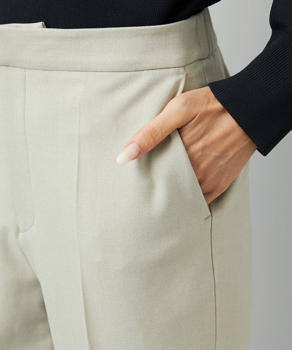 FMLAD31200 MICHEL KLEIN(ミッシェルクラン) ［定番素材］裏起毛ストレッチテーパードパンツ(機能素材) ベージュ