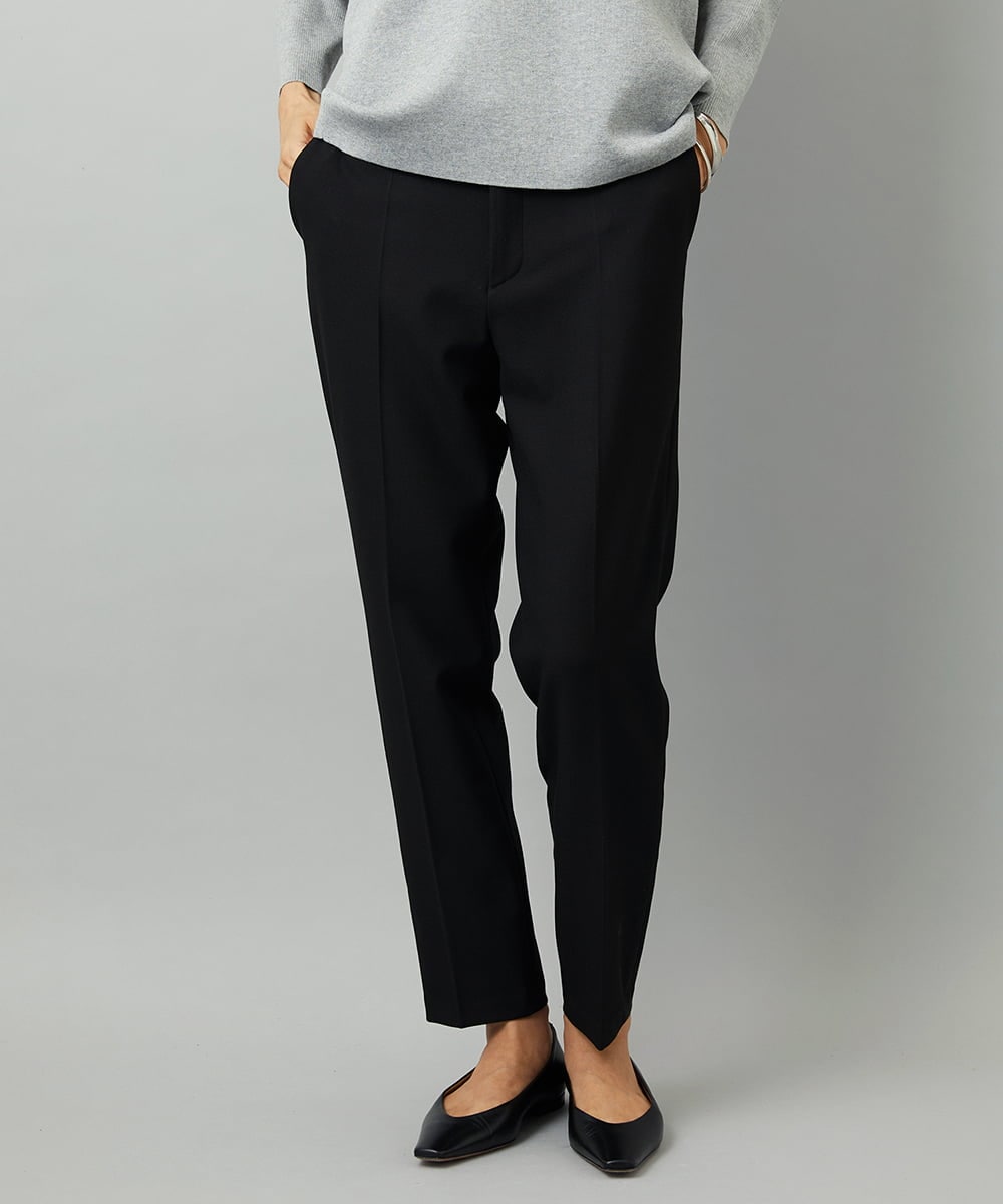 FMLAD31200 MICHEL KLEIN(ミッシェルクラン) ［定番素材］裏起毛ストレッチテーパードパンツ(機能素材) ベージュ