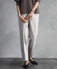 FMLAD31200 MICHEL KLEIN(ミッシェルクラン) ［定番素材］裏起毛ストレッチテーパードパンツ(機能素材) ベージュ