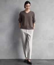 FMLAD31200 MICHEL KLEIN(ミッシェルクラン) ［定番素材］裏起毛ストレッチテーパードパンツ(機能素材) ベージュ