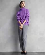 FMLAD31200 MICHEL KLEIN(ミッシェルクラン) ［定番素材］裏起毛ストレッチテーパードパンツ(機能素材) ベージュ