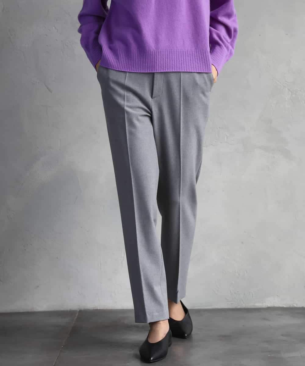 FMLAD31200 MICHEL KLEIN(ミッシェルクラン) ［定番素材］裏起毛ストレッチテーパードパンツ(機能素材) ベージュ