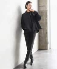 FMLAD31200 MICHEL KLEIN(ミッシェルクラン) ［定番素材］裏起毛ストレッチテーパードパンツ(機能素材) ベージュ