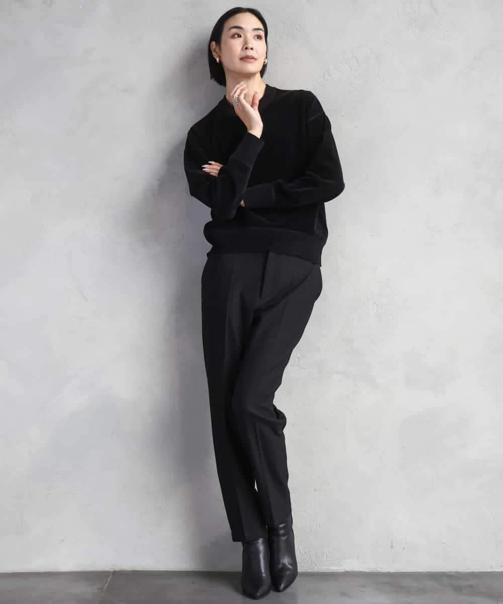 FMLAD31200 MICHEL KLEIN(ミッシェルクラン) ［定番素材］裏起毛ストレッチテーパードパンツ(機能素材) ベージュ