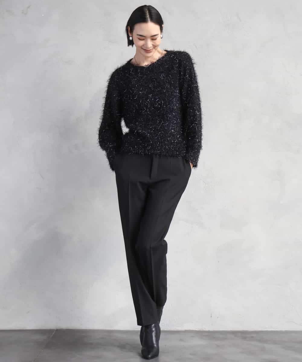 FMLAD31200 MICHEL KLEIN(ミッシェルクラン) ［定番素材］裏起毛ストレッチテーパードパンツ(機能素材) ベージュ