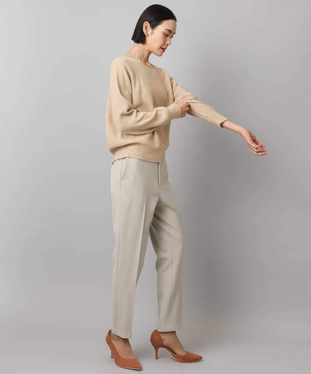 FMLAD31200 MICHEL KLEIN(ミッシェルクラン) ［定番素材］裏起毛ストレッチテーパードパンツ(機能素材) ベージュ