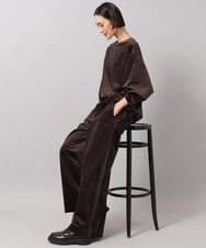 FMLAG01250 MICHEL KLEIN(ミッシェルクラン) [セットアップ対応]ベロアドロストワイドパンツ ブラック