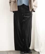FMLAG01250 MICHEL KLEIN(ミッシェルクラン) [セットアップ対応]ベロアドロストワイドパンツ ブラック