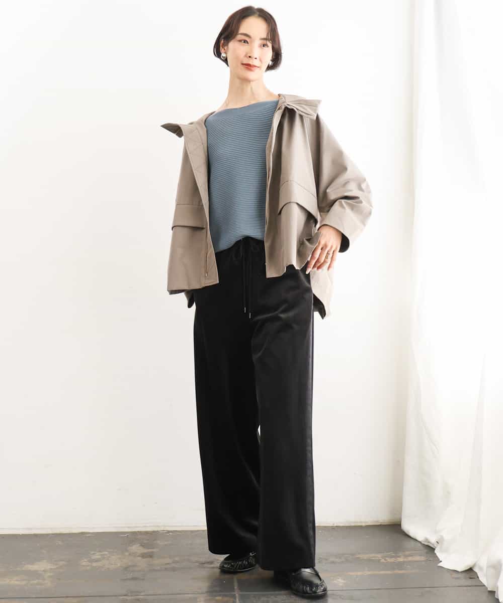 FMLAG01250 MICHEL KLEIN(ミッシェルクラン) [セットアップ対応]ベロアドロストワイドパンツ ブラック