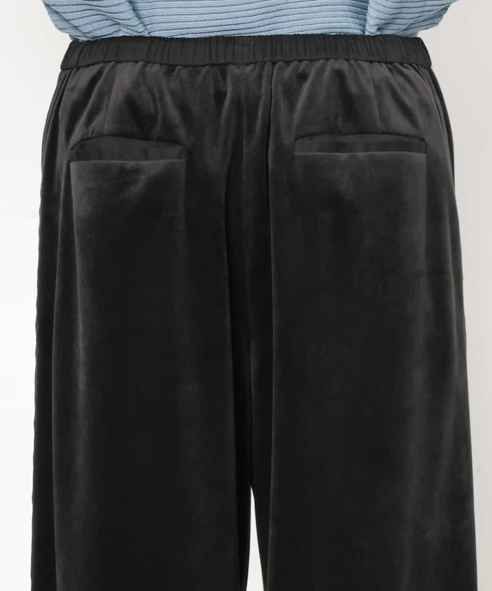 FMLAG01250 MICHEL KLEIN(ミッシェルクラン) [セットアップ対応]ベロアドロストワイドパンツ ブラック