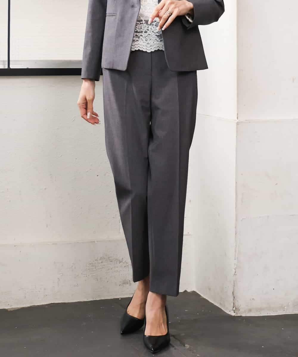 FMLAG03260 MICHEL KLEIN(ミッシェルクラン) [セットアップ対応]ストレッチテーパードパンツ グレー