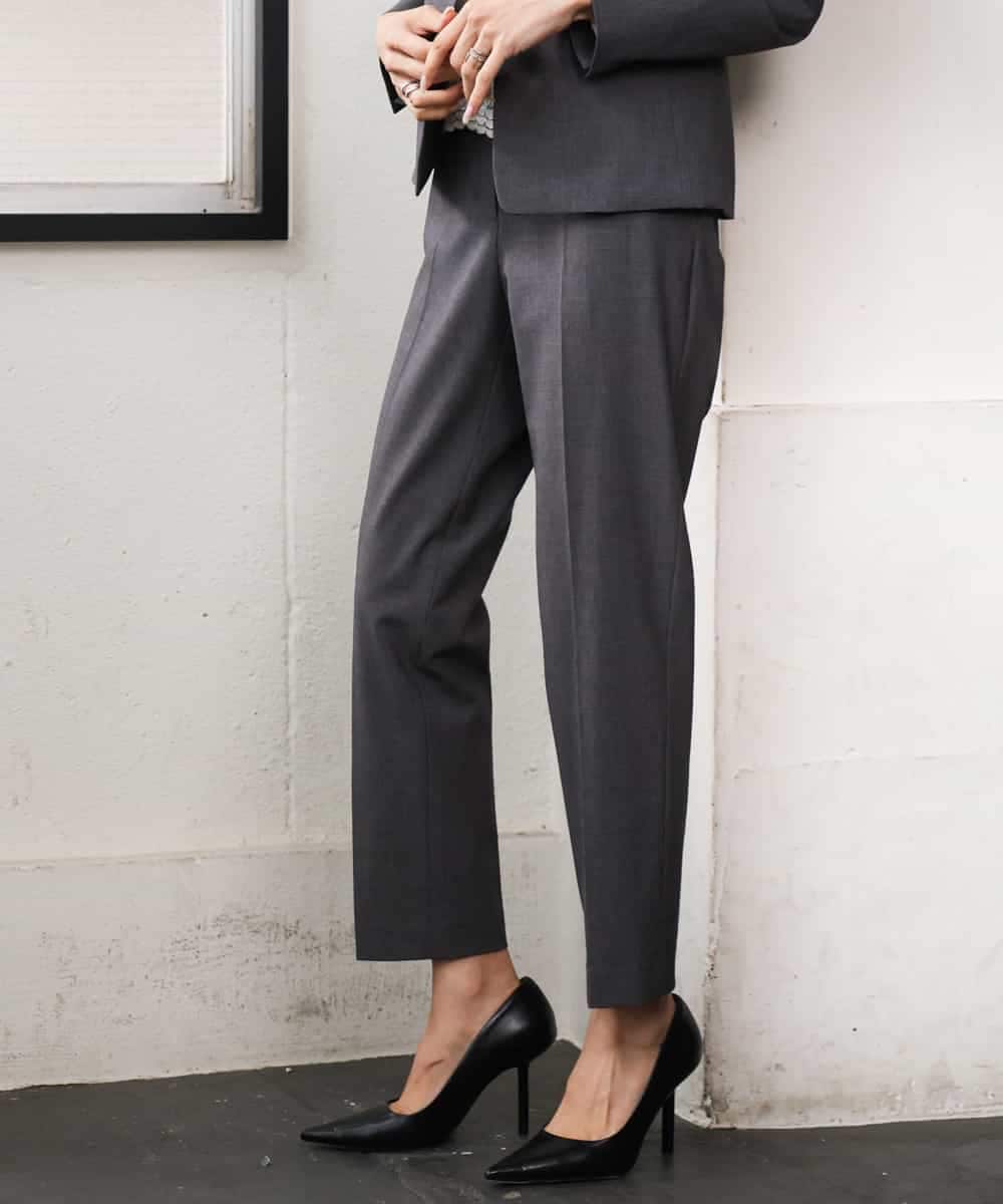 FMLAG03260 MICHEL KLEIN(ミッシェルクラン) [セットアップ対応]ストレッチテーパードパンツ グレー