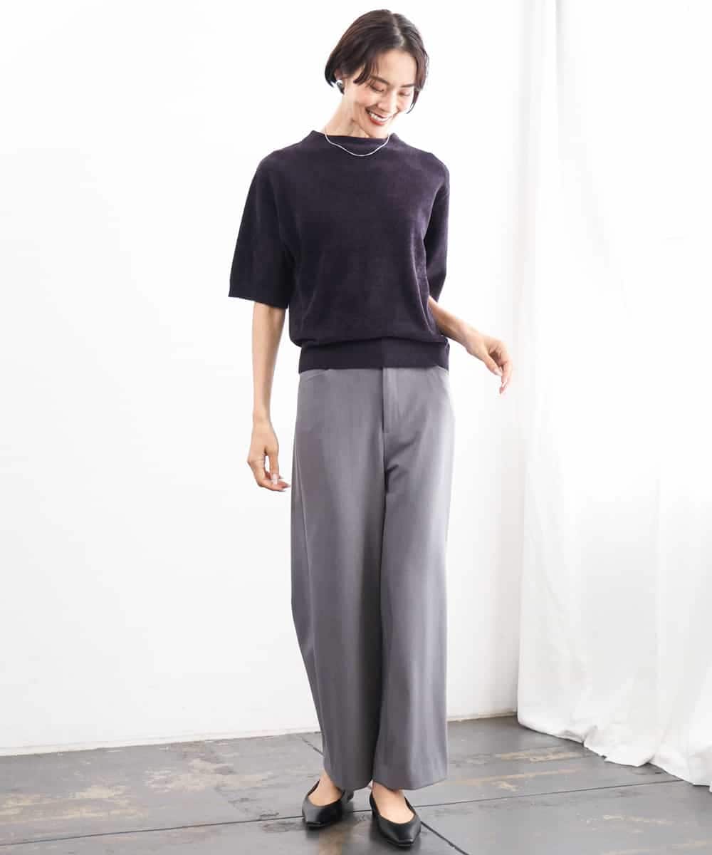 FMLAG04200 MICHEL KLEIN(ミッシェルクラン) [定番人気]ドライストレッチワイドパンツ グレー