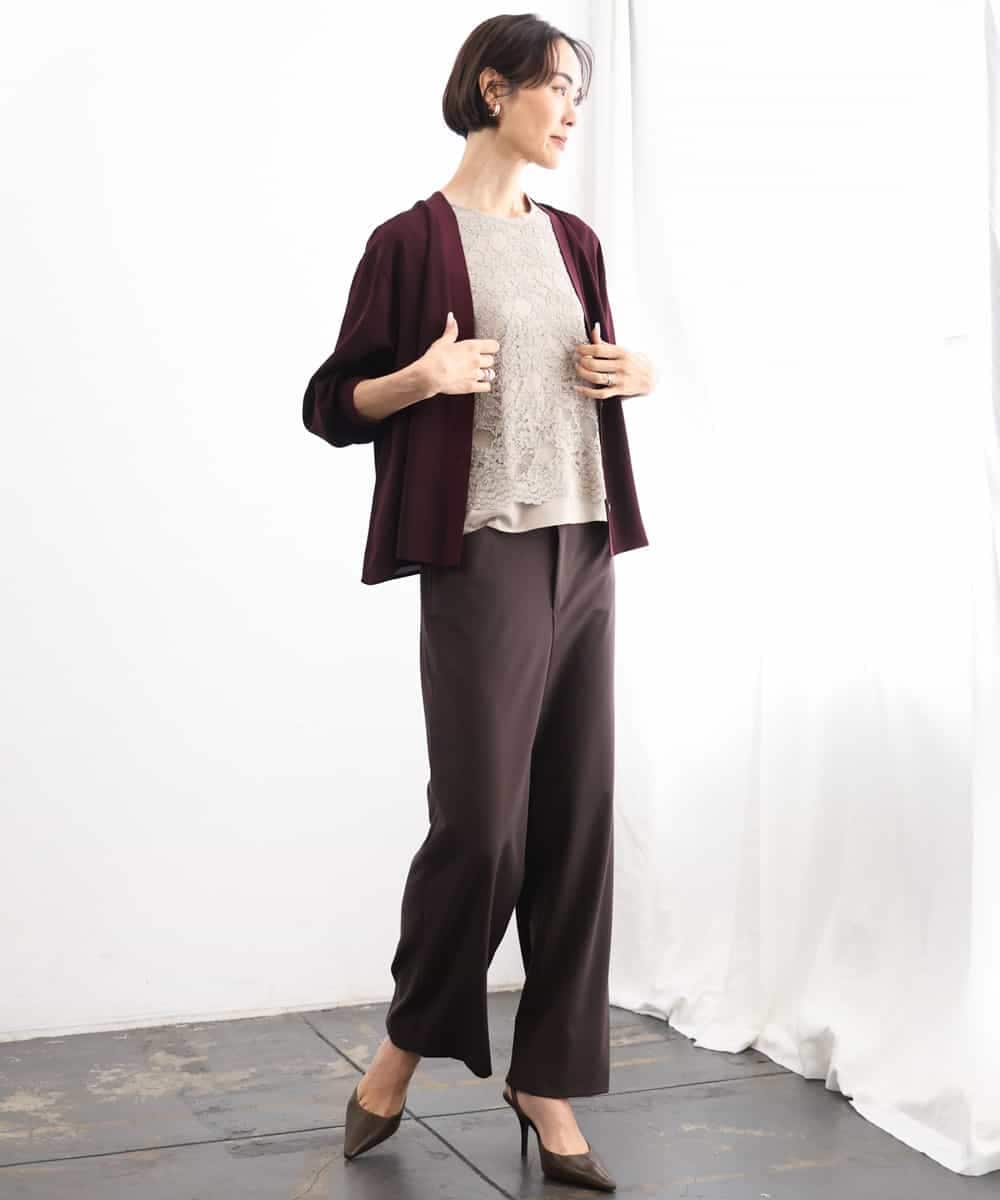 FMLAG04200 MICHEL KLEIN(ミッシェルクラン) [定番人気]ドライストレッチワイドパンツ グレー