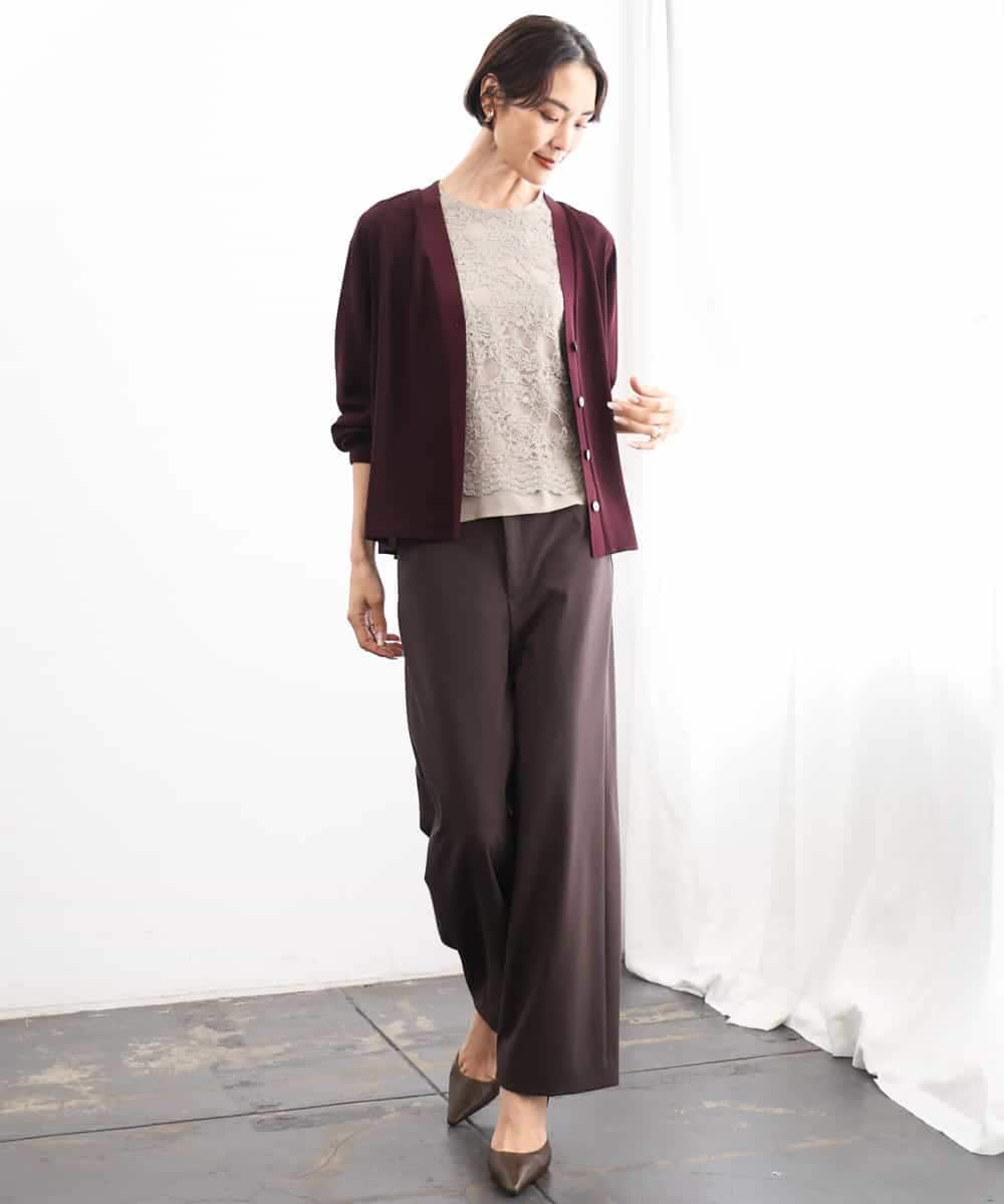 FMLAG04200 MICHEL KLEIN(ミッシェルクラン) [定番人気]ドライストレッチワイドパンツ グレー