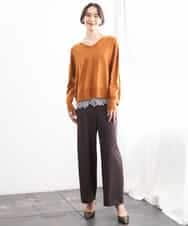 FMLAG04200 MICHEL KLEIN(ミッシェルクラン) [定番人気]ドライストレッチワイドパンツ グレー