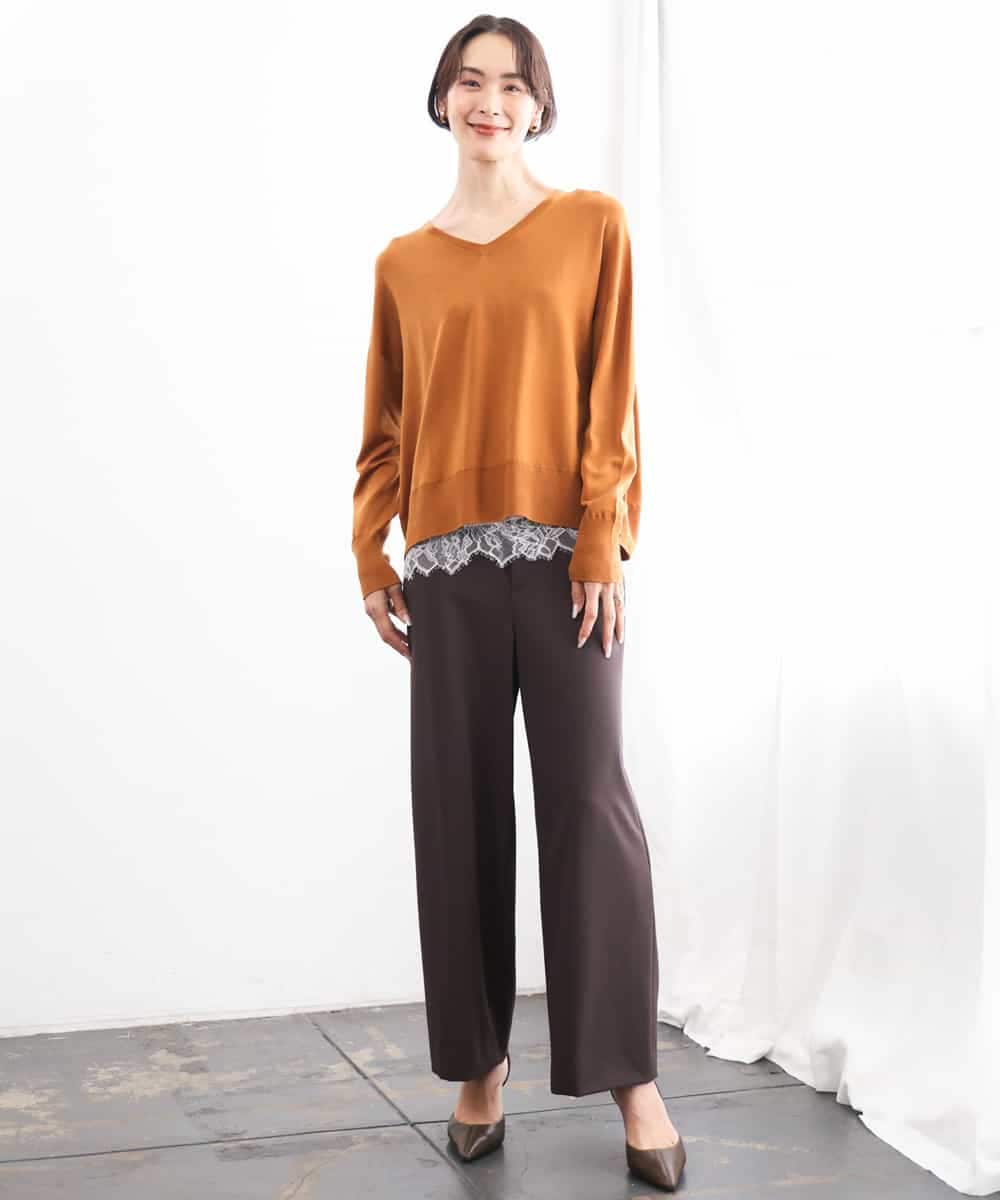 FMLAG04200 MICHEL KLEIN(ミッシェルクラン) [定番人気]ドライストレッチワイドパンツ グレー